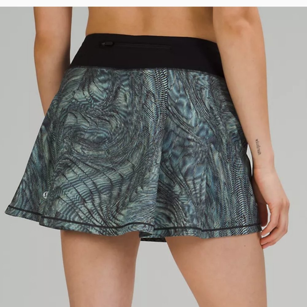 NWT Lululemon Pace Rival Skirt Multi Blue 4 Tall - Picture 5 of 9